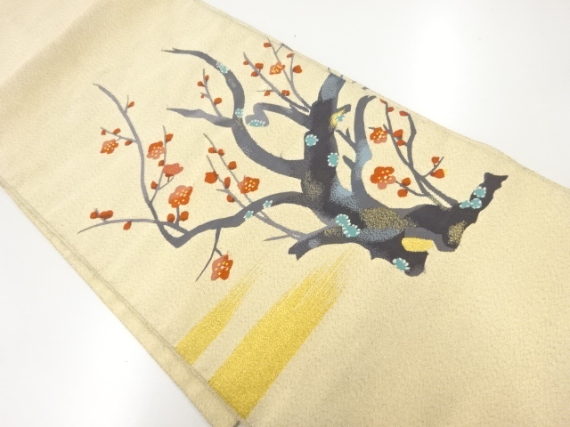 JAPANESE NAGOYA OBI / TSUZURE / WOVEN BRANCH UME